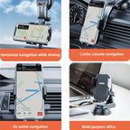 Adjustable 360° Car Phone Mount, Multi-Scenario Suction Cup Holder for Windshield/Air Vent