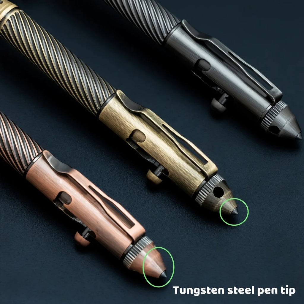 1Pc Brass Pen with Tungsten Steel Nib, Heavy Metal Feel, Retro Design, for Business and Office Use, Rotating and Retractable, Suitable for Students/Organizations, Holiday Gifts, Valentine's Day, Back-To-School Season, School