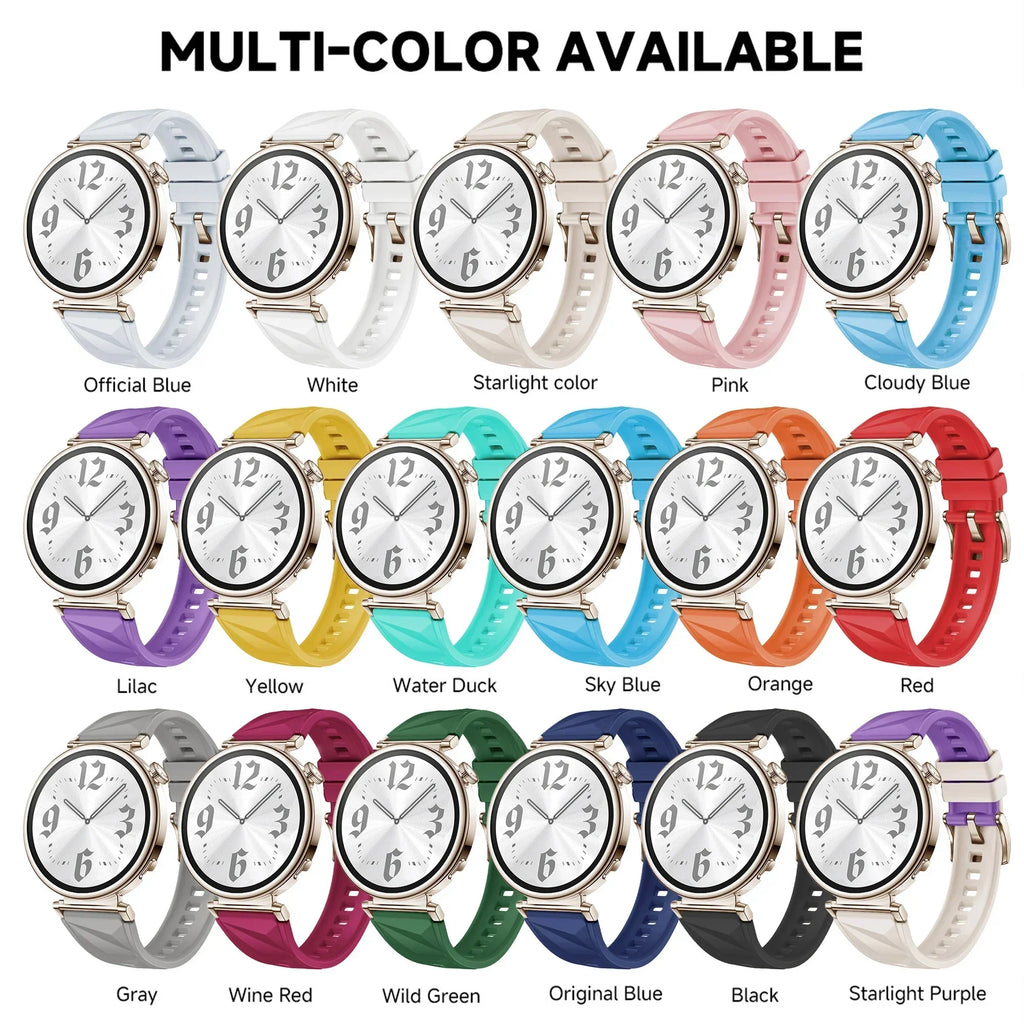 18mm Women Strap for Huawei Watch GT6/5 41mm Sport Silicone Replacement Band for Huawei Watch GT4 41mm Breathable 18mm Wristband