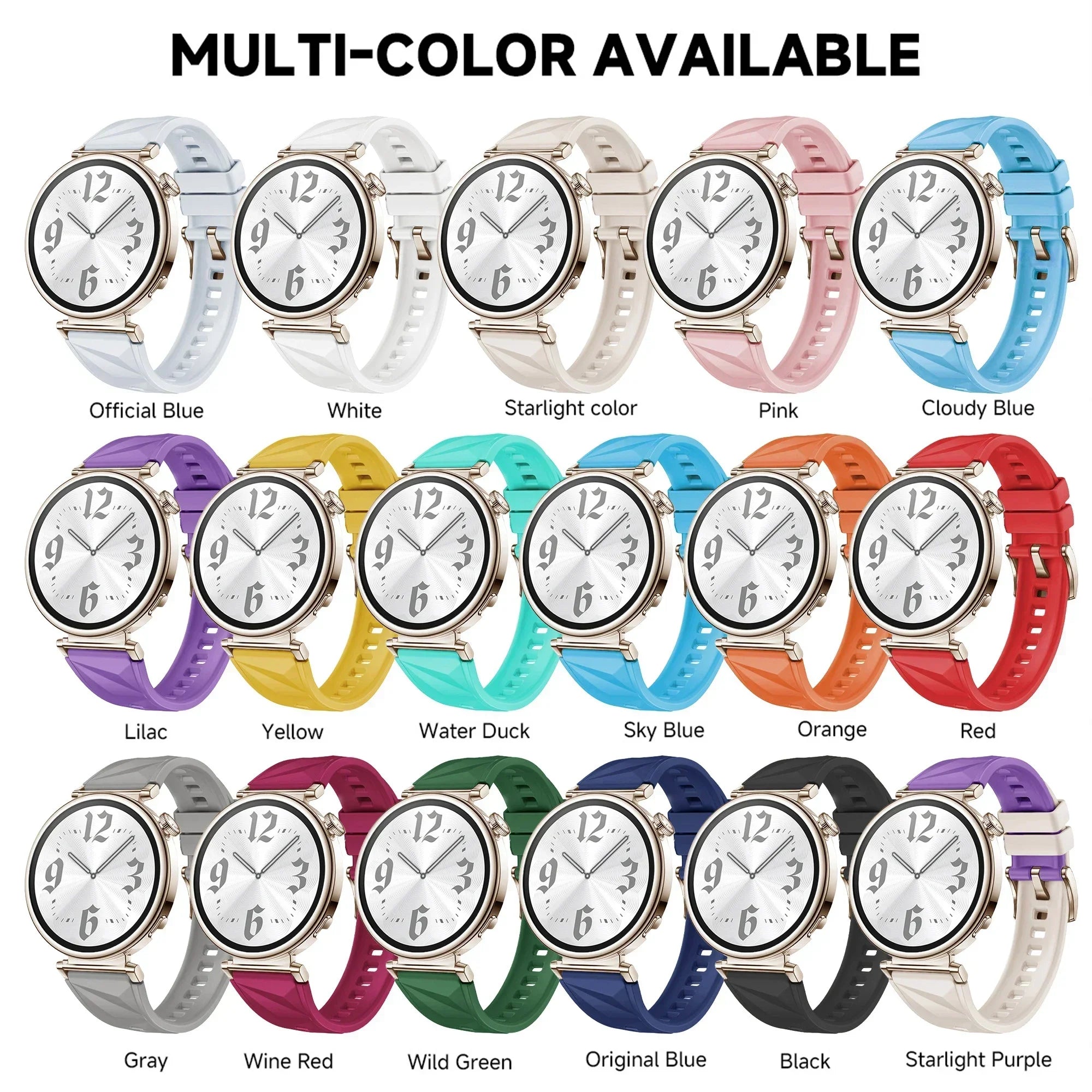 18mm Women Strap for Huawei Watch GT6/5 41mm Sport Silicone Replacement Band for Huawei Watch GT4 41mm Breathable 18mm Wristband