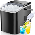 Portable Countertop Ice Maker, 26lbs/24H, 9 Cubes in 6 Mins, Self-Cleaning, Quiet for Home Kitchen RV Camping - Nexvibe