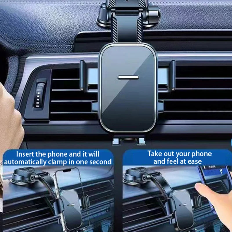 Adjustable 360° Car Phone Mount, Multi-Scenario Suction Cup Holder for Windshield/Air Vent