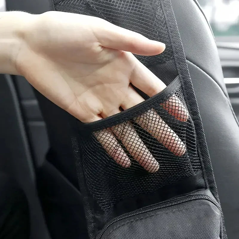 1pcs Car Seat Back Hanging Bag Oxford Cloth Waterproof Thermal Pressure Resistant Handle Side Storage Bag Vehicle Compression