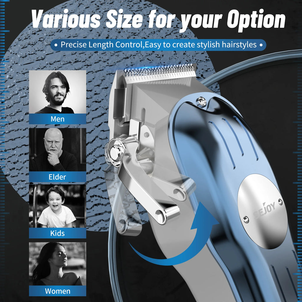 Sejoy Rechargeable Hair Clipper Combo Professional Electric Hair Trimmer Set Cordless Haircut Machine Kits for Barber