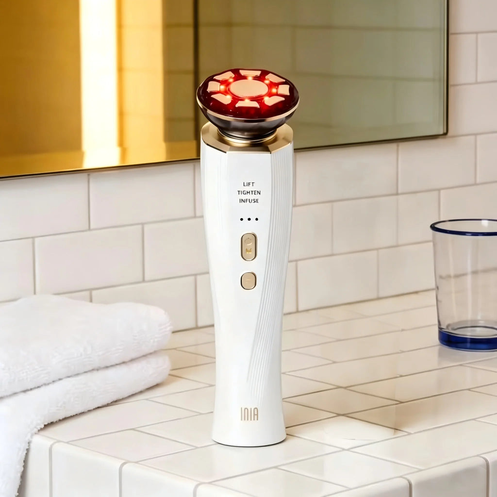 Three in one red light facial and neck beauty device, a skincare tool that eliminates skin swelling and tightens the skin