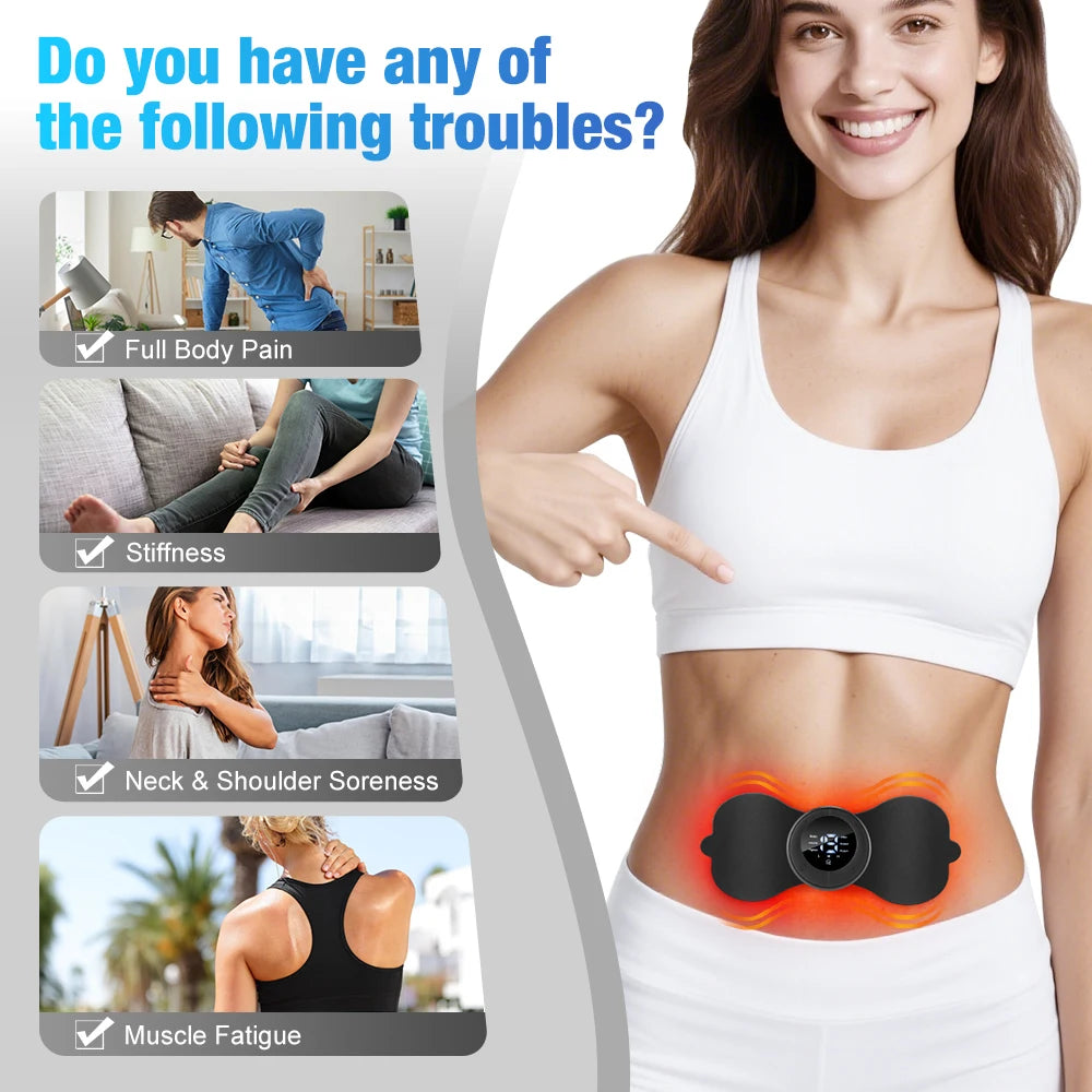 Electric Neck Massager EMS Muscle Massage Stimulator Low Frequency Instrument Back Cervical Calf Patches Pain Joints Mini Device