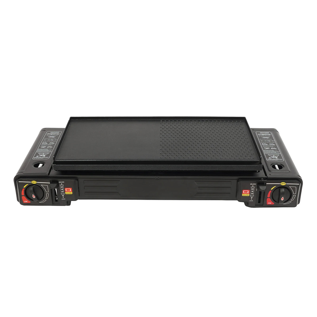 2 Burners Portable Camping Stove, 2.5KW Auto Ignition Butane/LPG Gas Stove w/Baking Tray+Carrying Case for RV Outdoor Picnic BBQ