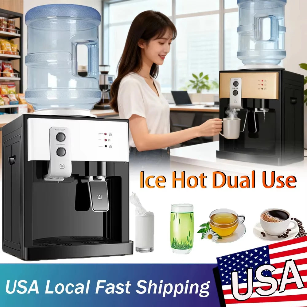 Electric Hot & Cold Water Cooler Dispenser Versatile Desktop Top Loading Water Dispenser (110V US/ 220V EU) for Home Office