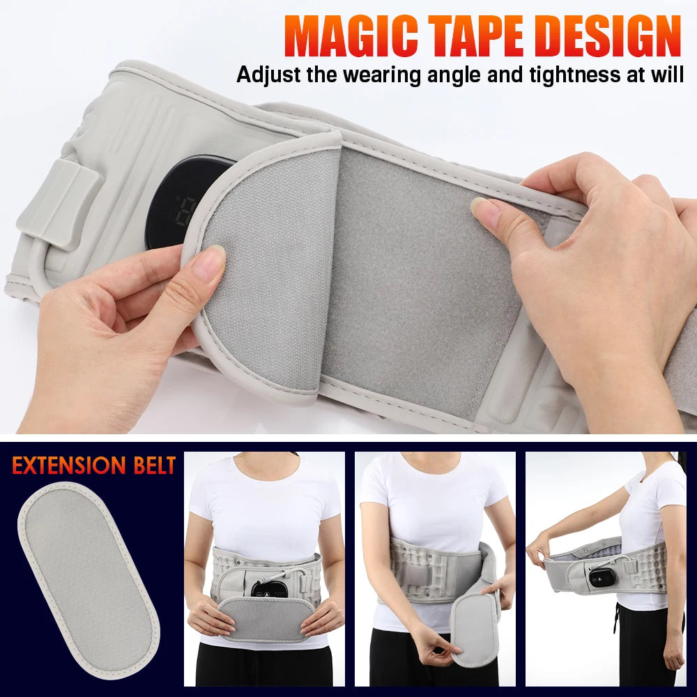 Back Heating Support Belt Airbag Heating Waist Brace Inflatable Vibration Massage Back Brace Belt Abdomen Warmer Lumbar Support
