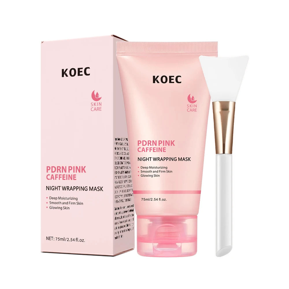 US Local KOEC PDRN Pink Caffeine Overnight Face Mask, Sleeping Wrapping Mask, Night Facial Mask, Moisturizing Skin Care, Hydrating Beauty Care for All Skin Types