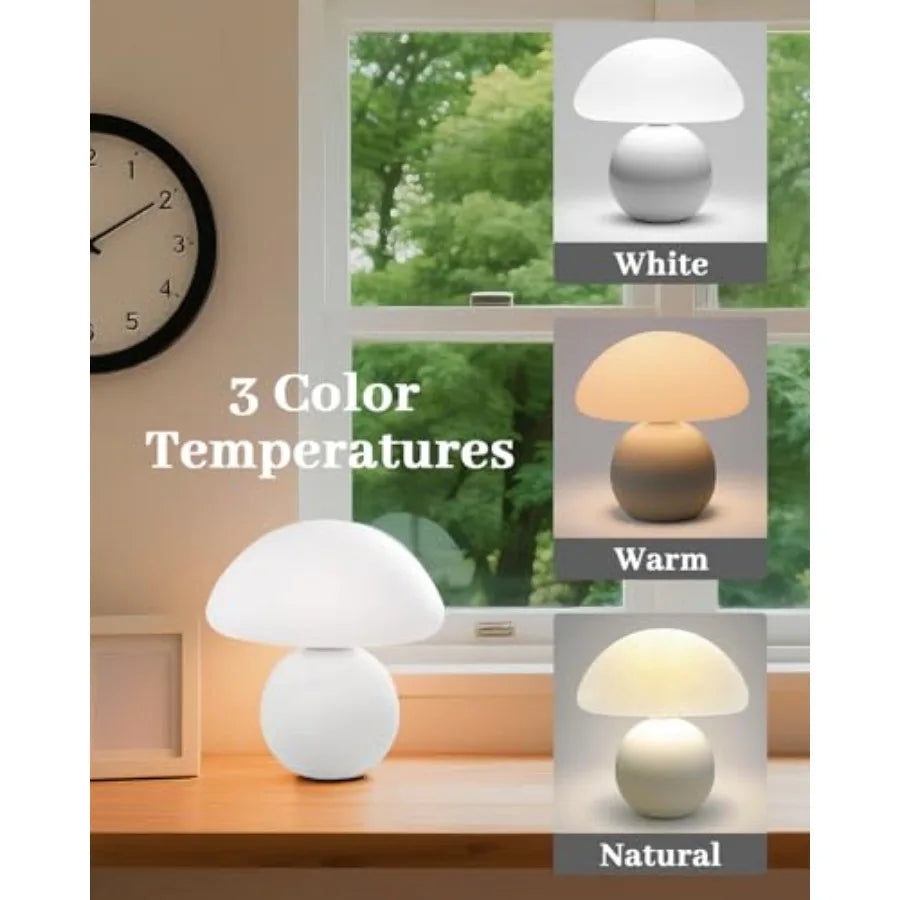 Mushroom Lamp Table Lamp for Bedroom, Desk Bedside Small Lamps for Living Room Night Stands, Mushroom Decor Cute Mini Modern Mi