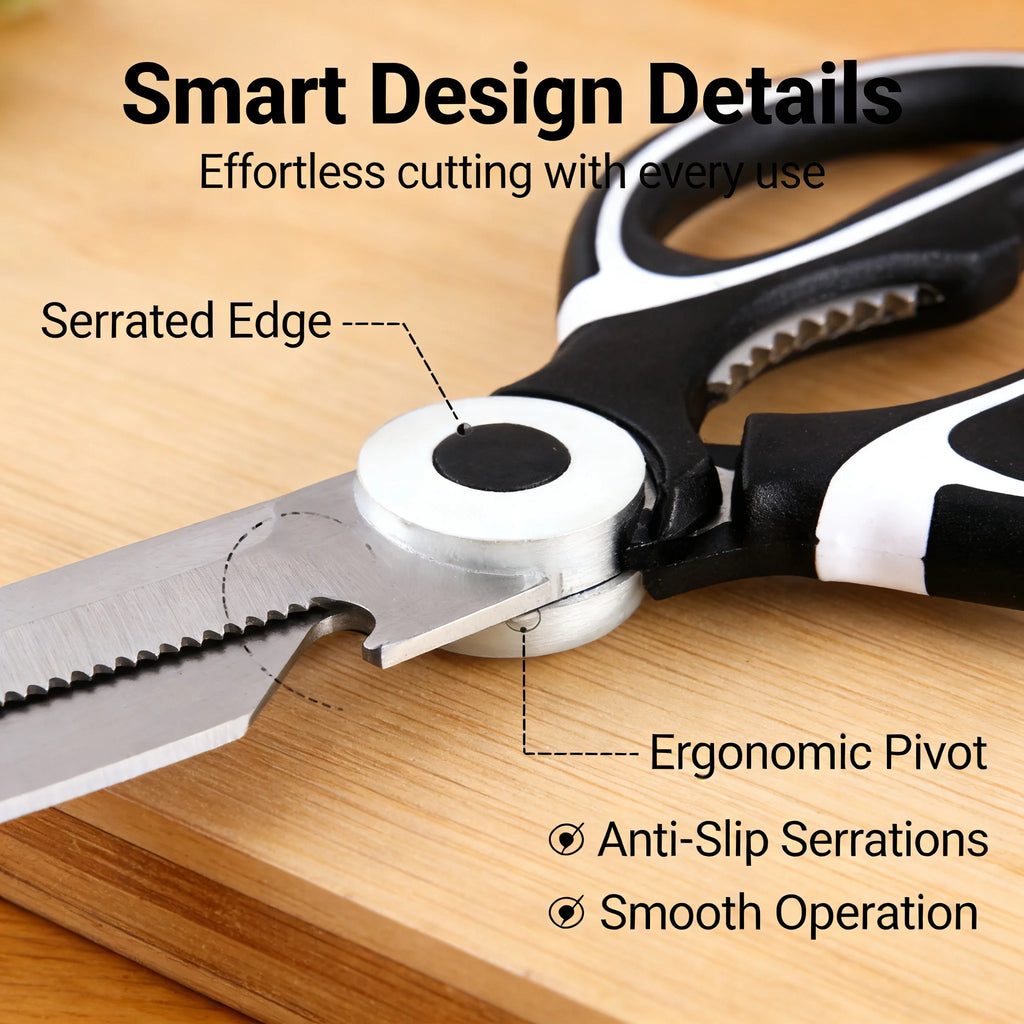 All In One Multipurpose Kitchen Scissors Heavy Duty Sharp Ergonomic Shears for Cooking Craft Office Home Daily Use