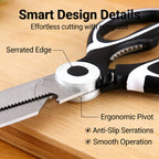 All In One Multipurpose Kitchen Scissors Heavy Duty Sharp Ergonomic Shears for Cooking Craft Office Home Daily Use