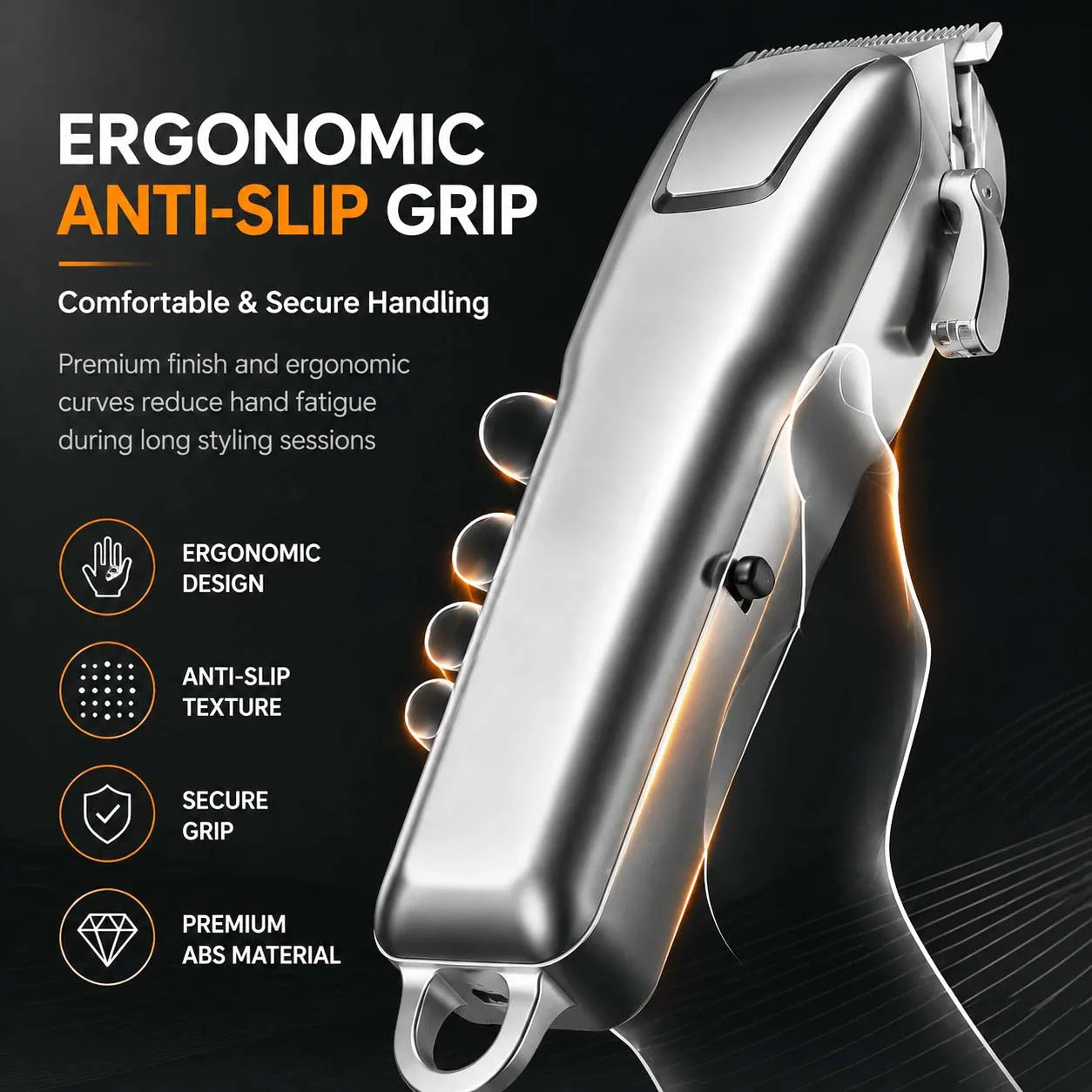 Professional Cordless Hair Clipper Set with LCD Display, USB Rechargeable Hair Trimmer Kit Grooming Kit for Home and Salon Use