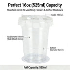 20 PCS PET Cold Drink Cups with Lids Leak-Proof Disposable Clear Plastic Cups for Iced Coffee Bubble Tea Smoothie