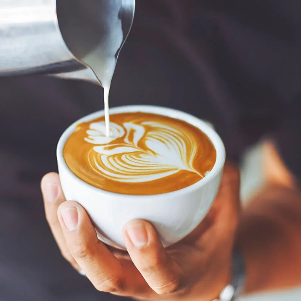 Thickened Stainless Steel Coffee Latte Art Pitcher, Pointed Spout with Internal & External Markings, Milk Frothing Jug for Milk