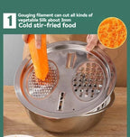 3PCS/1Set Vegetable Slicer, Stainless Steel Slicer, Potato Slicer, Vegetable Washing Basin, Drain Basket, Multifunctional