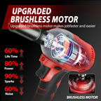 1000N.m Cordless Impact Wrench Brushless 20V 1/2 inch Power Tool Sets High Torque 2x1500MAh Batteries for Car Truck Tires Home