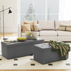 JHK Folding Storage Ottoman Bench Living Room Hidden Storage Footstool Toy Box Bedroom Strong Load-bearing Capacity Stool