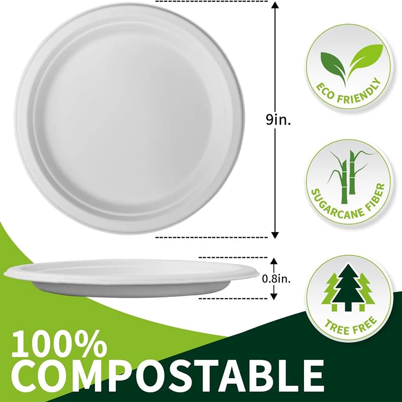 （out of stock）50-Pack 9-Inch Food-Grade Disposable Dinner Plates （out of stock）