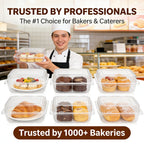 50Pcs Clear Plastic Food Containers - Disposable Clamshell Boxes for Fruit Salad Sandwich Dessert Takeout Picnic Party