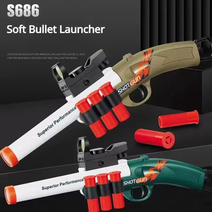 Mini S686 Rifle Shell Ejection Toy Gun Soft Bullet Manually Loaded Outdoor Sports CS Shooting Game Weapon for Children Boys Gift