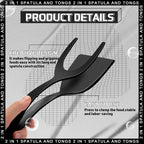 New 2 in 1 Grip Flip Spatula Tongs Egg Flipper Spatula Nylon Non Stick Coating Pancake Fish French Toast Omelet Making Tool