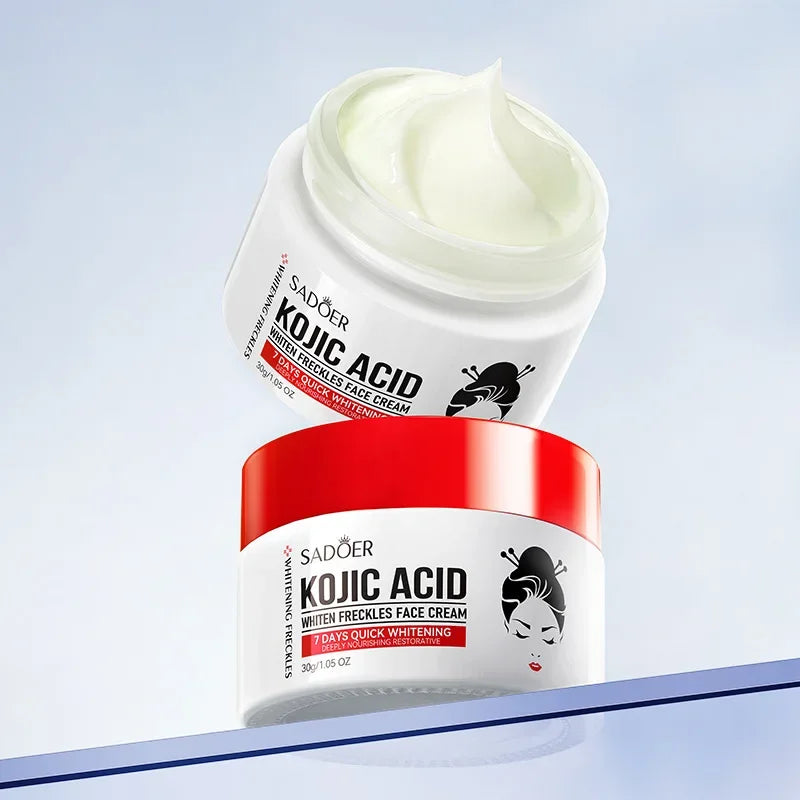 SADOER Kojic Acid Skin Care Sets Moisturizing Freckle Removing Face Cream Anti Dark Circles Eye Cream Travel Size Skin Care