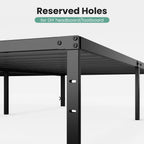 JHK Metal Platform 16IN Tall Basic Bed Frame Sturdy Steel Heavy Duty with Storage Space Bedroom Frames Slat Support For Home