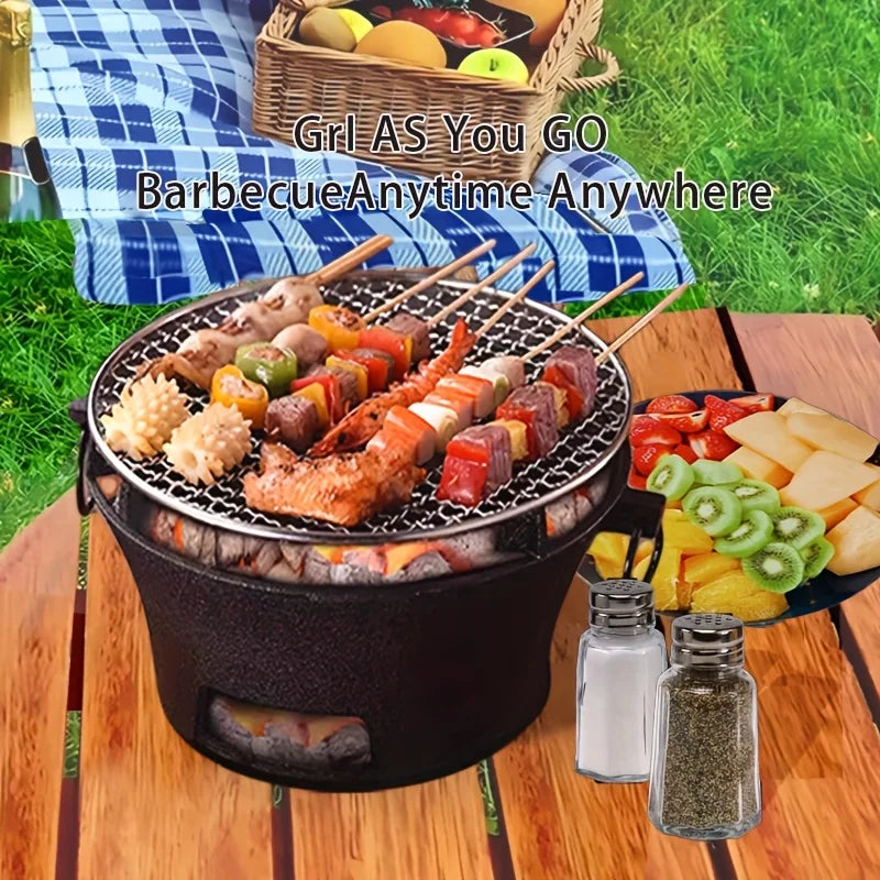 Zoe Cast Iron Oven Fireplace Charcoal And Alcohol Stove Barbecue Family Outdoor Picnic Water Tea Boiling Stove Garden Camping