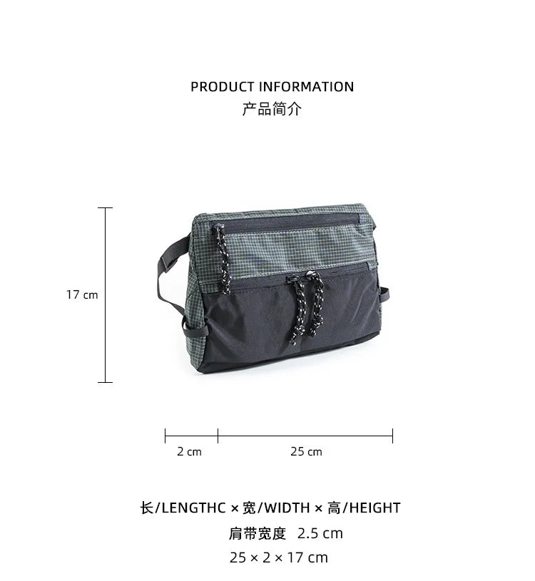 Outdoor Sports Crossbody Sling Bag Nylon Retro Waterproof Tear-Resistant for Cycling Running Hiking Outdoor Essentials