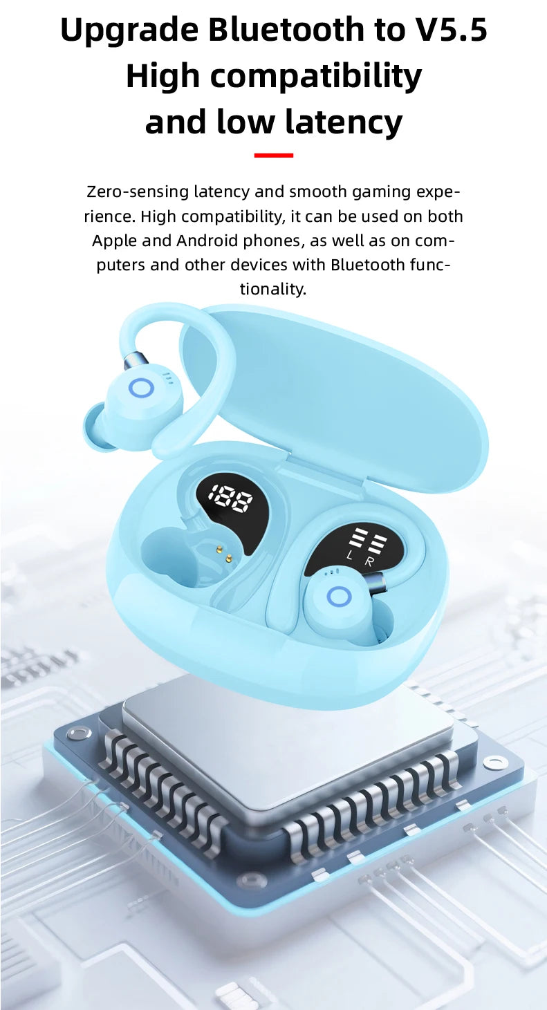 K09 Wireless Earphones Bluetooth Earbuds Dual Ear In-Ear Headphones with Digital Display Noise Reduction for Business And Sports
