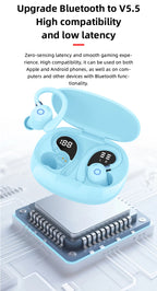 K09 Wireless Earphones Bluetooth Earbuds Dual Ear In-Ear Headphones with Digital Display Noise Reduction for Business And Sports