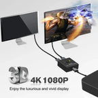 New 4K 3D HDMI-Compatible Switcher Bi-directional 1x2 / 2x1 HDMI-Compatible Adapter Splitter for Laptops PC TV Monitor Projector