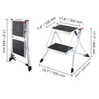 VEVOR Step Stool 1 Step 330lbs Capacity Adjustable Height Toddlers Adults Non Slip Sturdy For Office RVs Pets Bathrooms Bedrooms