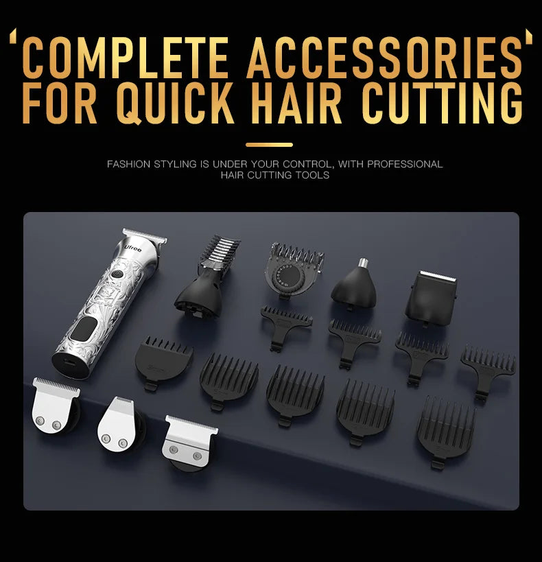 Ufree Beard Trimmer for Men, Electric Razor Shaver, Cordless Hair Clipper Shaving Kit for Mustache Body Nose Ear Hair Facial, Ad