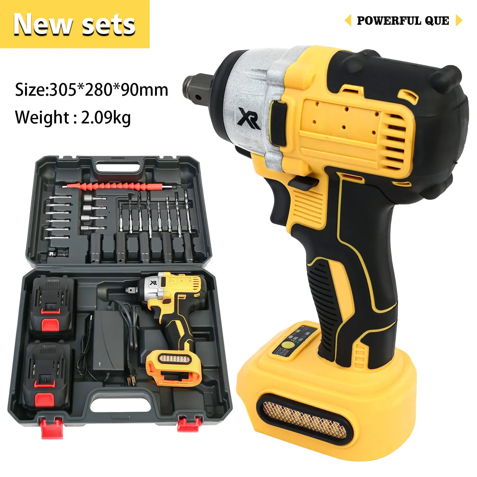 1/2 Inch Electric Wrench Cordless Impact Driver 20V Powerful Brushless 280 ft-lbs (380N.m) with 3.0Ah Battery and Charger