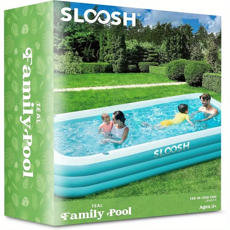 JOYFY Full-Sized Inflatable Swimming Pool 125x 68x 22 inch Inflatable Pool with Seats for Family Pool Summer Water Party Pool