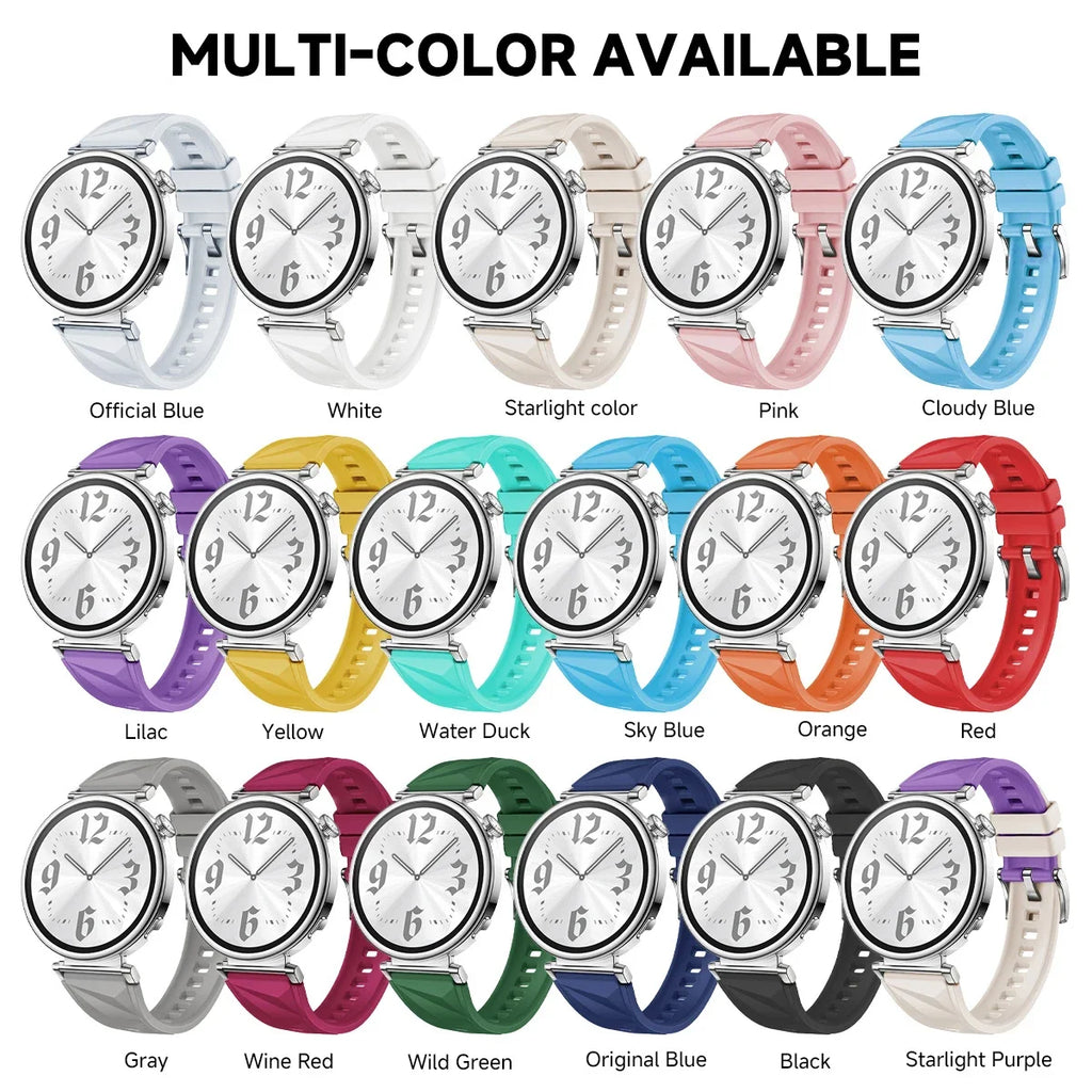 18mm Women Strap for Huawei Watch GT6/5 41mm Sport Silicone Replacement Band for Huawei Watch GT4 41mm Breathable 18mm Wristband