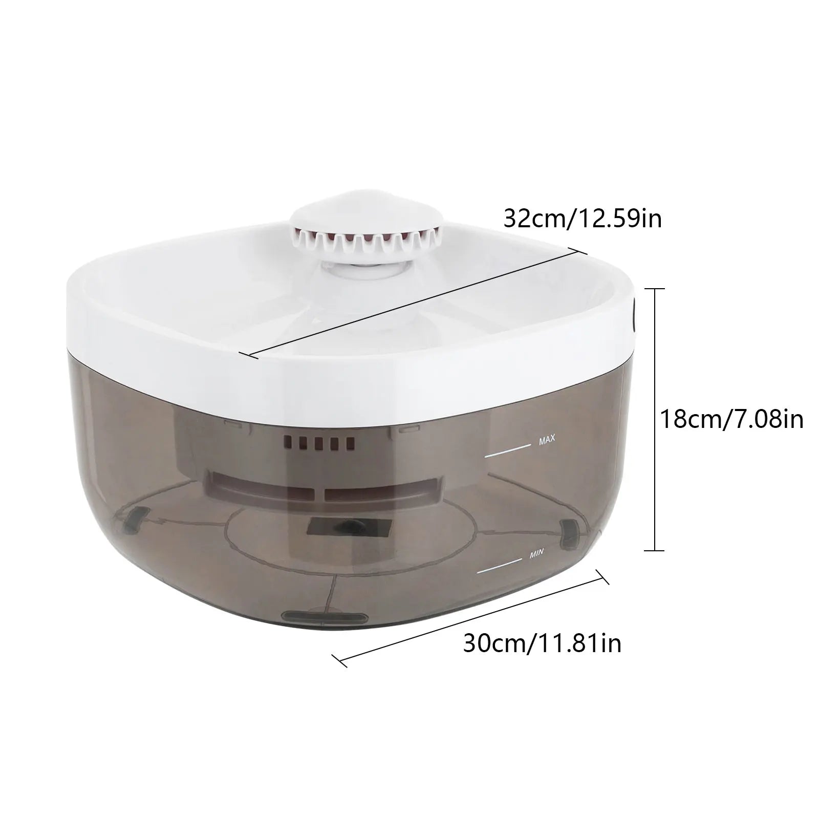 Pet Water Fountain 1.85Gal Large Capacity, Ultra-Quiet 30dB Cat Drinking Dispenser with 2 Filters, 5V USB Pump Auto Circulating, Anti-Dry Burn for Dogs Cats, White