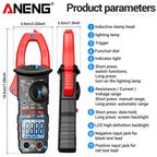 ANENG ST180 Digital Clamp Meter 4000 Counts Multimeter AC Current NCV Capacitance Resistance Frequency Tester Measurement Tool