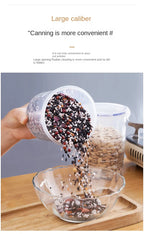 Plastic Sealed Tank Large Capacity Crisper Kitchen Organize Grain Storage Box with Scale Sealed Box Clear Jar Spice Container