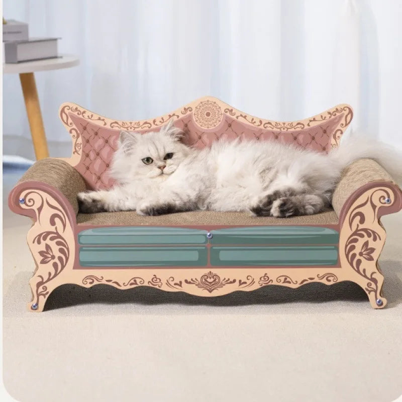 Cat scratch board, cat nest sofa, cat bed integrated, L-shaped vertical, wear-resistant, non shedding, irregular circular, large