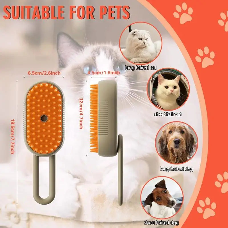Pet Steam Brush Cat And Dog Deshedder Tool for Grooming And Hair Removal