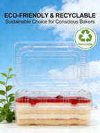 50Pcs Clear Plastic Food Containers - Disposable Clamshell Boxes for Fruit Salad Sandwich Dessert Takeout Picnic Party