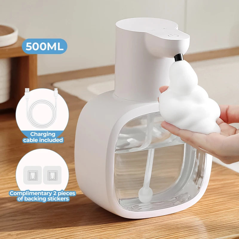 Automatic sensor soap dispenser, foam hand washing device, portable soap bottle, 500ml soap distribution device, in bathroom