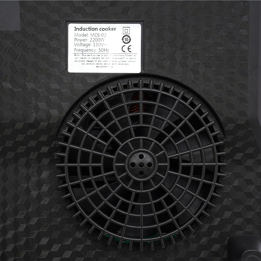 750W Electric Induction Cooker Glass PP Body 8 Presets Temp Adjustable for Dorm RV Home Restaurant & Hot Pot Use