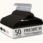 10/20/50 Pack Premium Velvet Hangers, Non-Slip Flocked Felt Hangers, Sturdy Clothes Hangers with 360° Rotatable Hook, Heavy Duty Coat Hanger, Durable Slim Hanger for Closet Space Saving