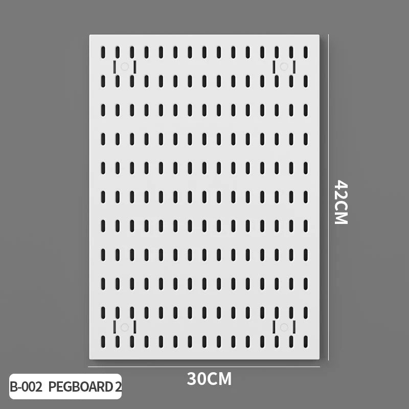 Home & Office Desktop Pegboard: Height-Adjustable Standing Storage Rack for Supplies, Also for Decorative Figurine Display