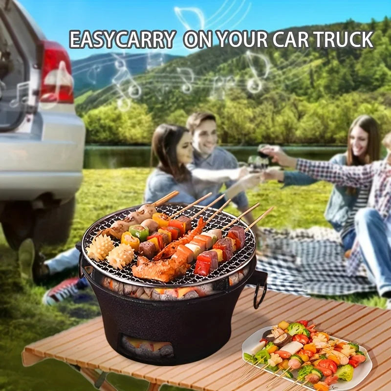 Zoe Cast Iron Oven Fireplace Charcoal And Alcohol Stove Barbecue Family Outdoor Picnic Water Tea Boiling Stove Garden Camping